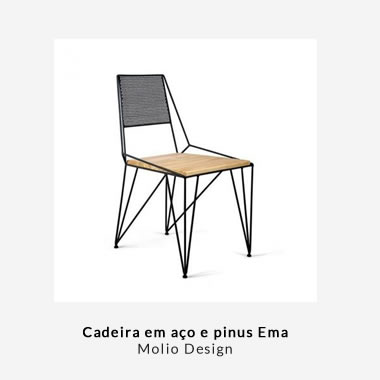 Cadeira em Ao Estilo Minimalista Assento Madeira