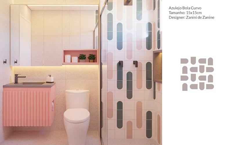 Azulejo para Banheiro Minimalista de Design Assinado