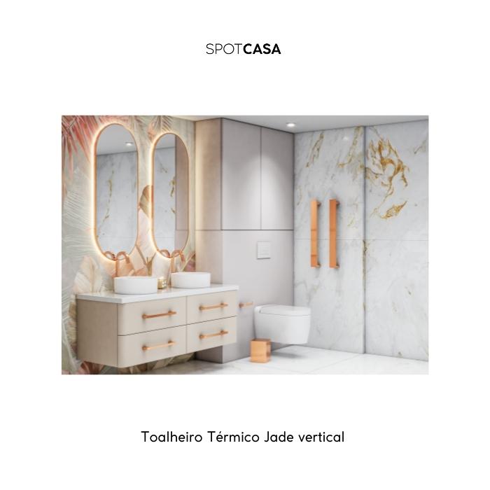 Toalheiro Trmico Jade Vertical Cobre Polido 