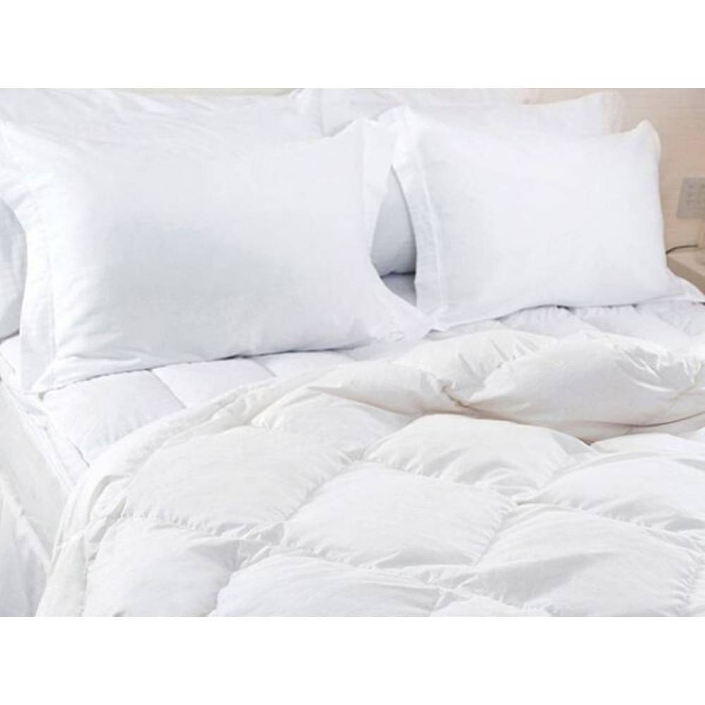 Kit Edredom E Pillow Top Plumas De Ganso Cama Casal Plooma