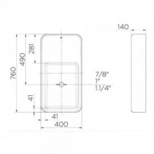 Cuba de Apoio ou Sobrepor Com Mesa Lateral Frame Docol