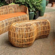 Mesa de Centro Natural Para Sala de Estar em Rattan