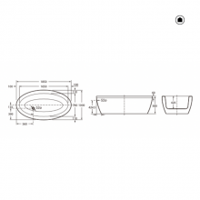 Banheira Imerso Georgia Roca Oval Acrlico Branco 185x100 