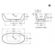 Banheira Imerso Virginia Roca Oval Acrlico Branco 170x80