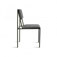 Cadeira Minimalista Estofada Estrutura De Aço Design Assinado