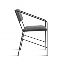 Cadeira Estofada Sabiá Molio Design Assinado Aço Carbono 