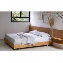 Cama de Madeira Lund Carvalho Design Assinado Minimalista