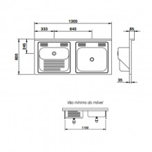 Tanque Mekal Com Cuba Molho Ao Inox Standard 1300 Lavanderia