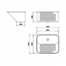 Tanque Mekal Ao Inox CT60 Para Lavanderia Escovado Polido