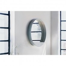 Espelho Loop com Moldura em aço com pintura eletrostática e base em concreto 