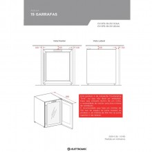 Adega Elettromec 15 Garrafas Freestanding Inox 127V/220V