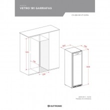 Adega Frigobar 181 Garrafas Dual Zone Built-In Elettromec