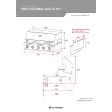 Churrasqueira Gourmet Profissional a Gs 95cm Elettromec