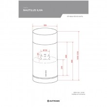Coifa Nautilus Ilha Elettromec 35cm 220V Gourmet Titanium