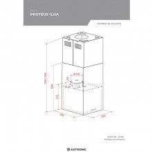 Coifa Proteus Para Cozinha Ilha 35cm em Ao Inoxidvel 220v 