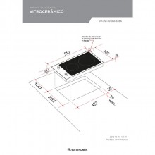 Cooktop Domino Quadratto Com 30Cm 220V Elettromec Vidro