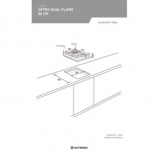 Cooktop Domin Vetro Dual Flame 38cm Bivolt Preto Elettromec