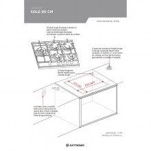 Cooktop Sole 90cm Inox Bivolt Elettromec Gourmet P/Cozinha