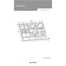 Cooktop Sole 90cm Inox Bivolt Elettromec Gourmet P/Cozinha