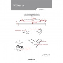 Cooktop Vetro Vitrocermico Preto 110cm Bivolt Elettromec