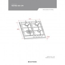 Cooktop Vetro 60cm Bivolt Elettromec Para Cozinha Gourmet