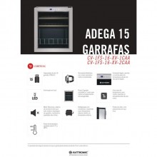 Adega Elettromec 15 Garrafas Freestanding Inox 127V/220V