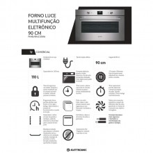 Forno Luce a Gs Inox 90cm 220v Para Cozinha Elettromec