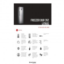 Frezeer Duo Inox 262 litros 220v Para Cozinha Elettromec 
