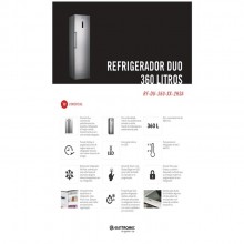 Refrigerador Duo 360 Litros 220V Elettromec Titanium Gourmet