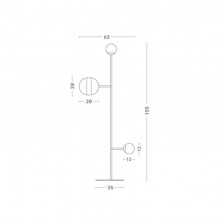 Luminria de Piso Maadi Klaxon Minimalista Ao Inox Vidro