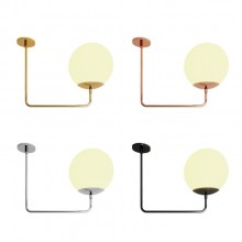 Pendente Ball Up 4 Klaxon Luminria Parede Metal Bola Vidro