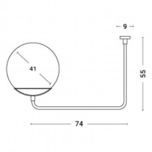 Pendente Ball Up 4 Klaxon Luminria Parede Metal Bola Vidro