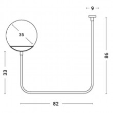 Pendente Ball Up 5 Klaxon Luminria Parede Metal Bola Vidro