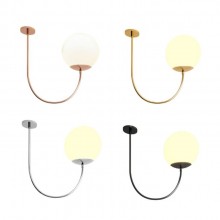 Pendente Ball Up 1 Klaxon Luminria Parede Metal Bola Vidro