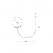 Pendente Ball Up 1 Klaxon Luminria Parede Metal Bola Vidro