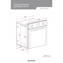 Forno Luce Eletrnico Multifuno 60cm 220V Elettromec Titanium